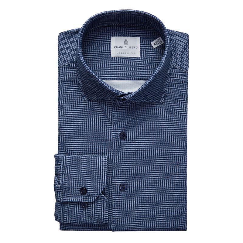 Emanuel Berg Modern Fit Circular Print 4Flex Shirt