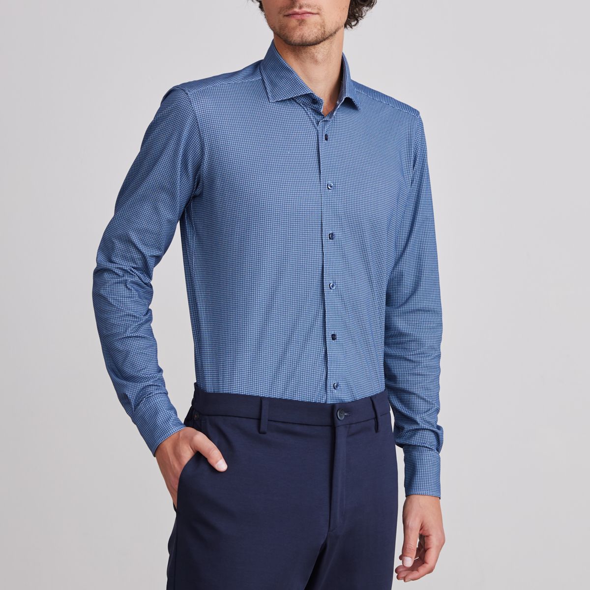 Emanuel Berg Modern Fit Circular Print 4Flex Shirt