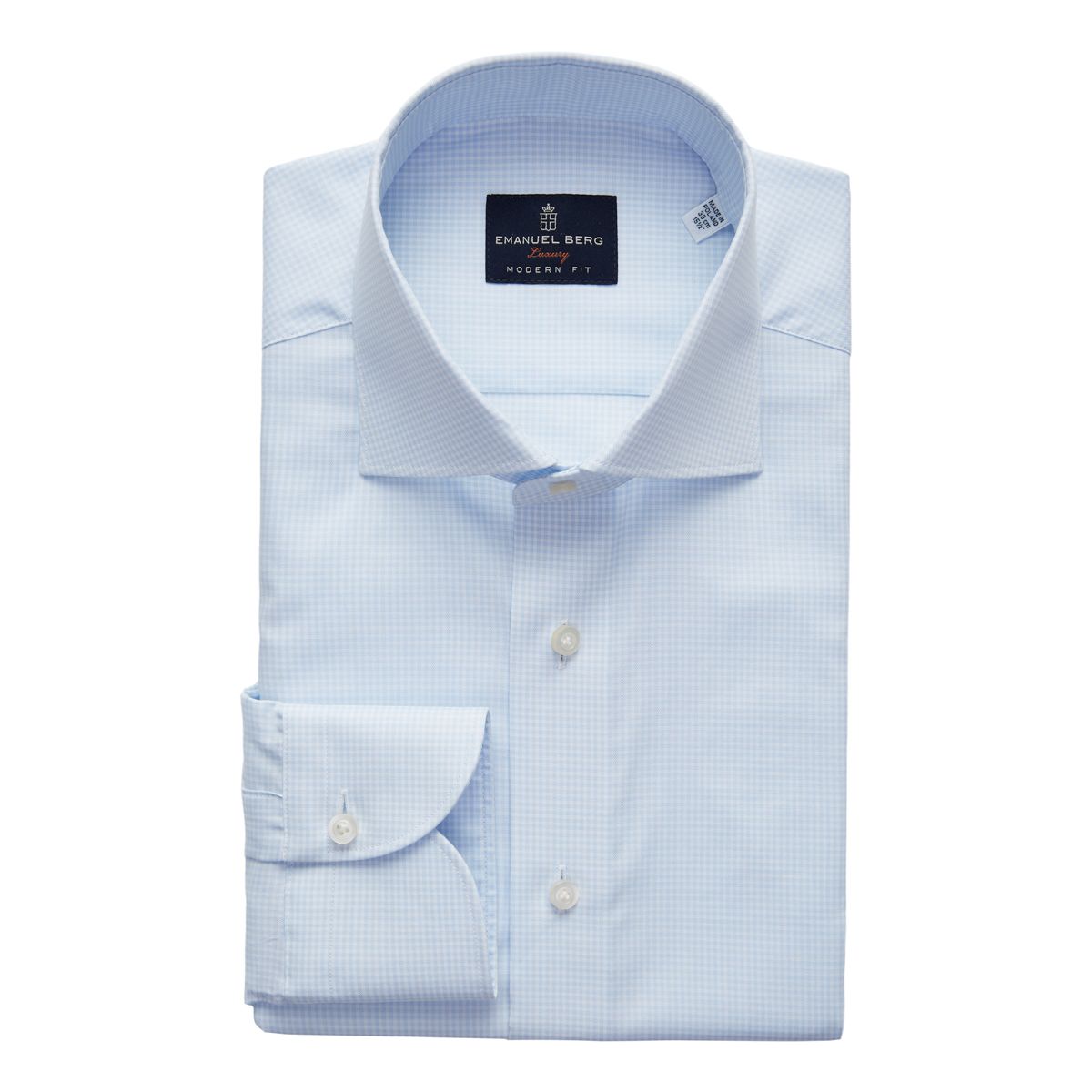 Emanuel Berg Modern Fit Check Performance Yarn Dress Shirt