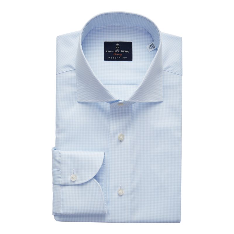 Emanuel Berg Modern Fit Check Performance Yarn Dress Shirt