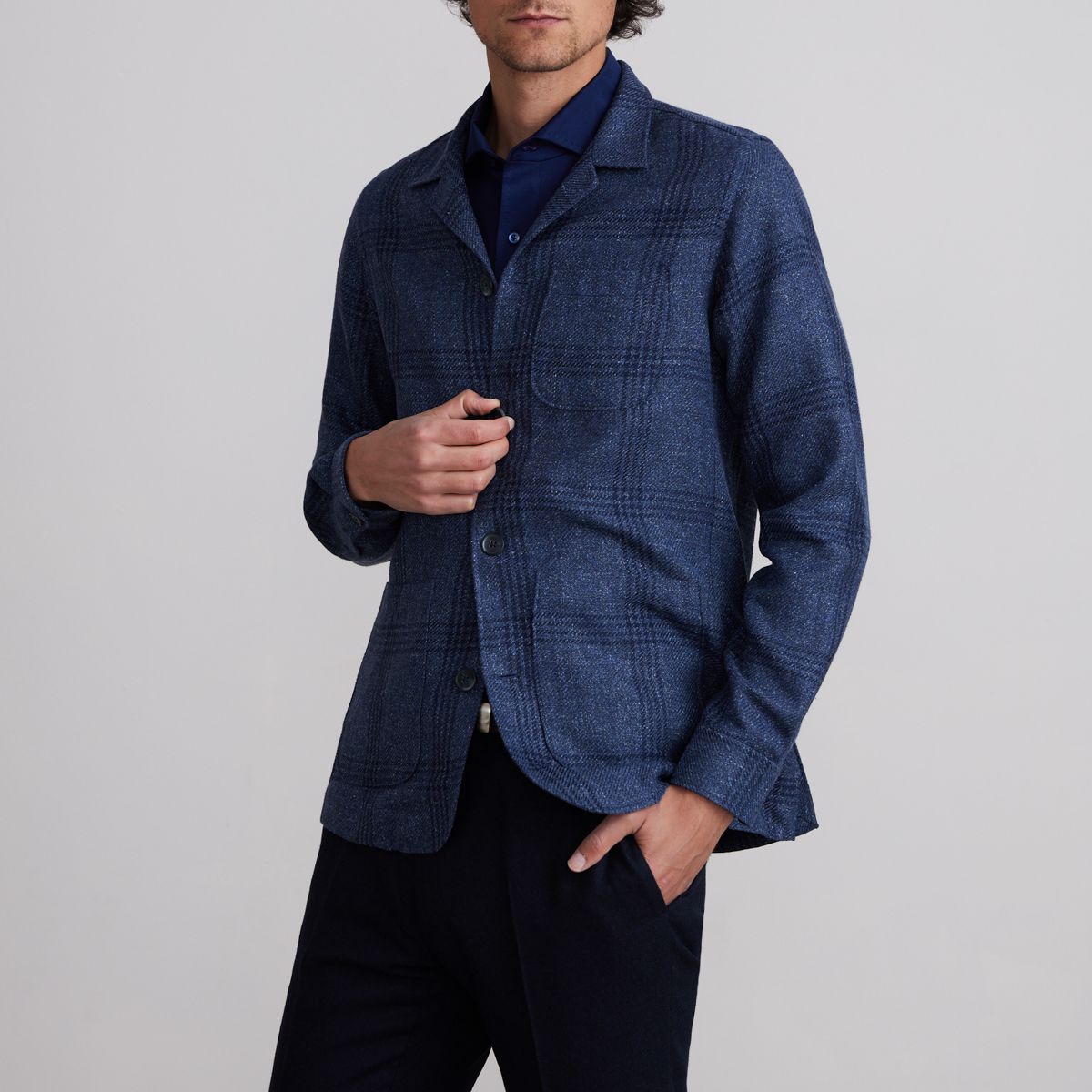 Emanuel Berg Plaid Shirt Jacket