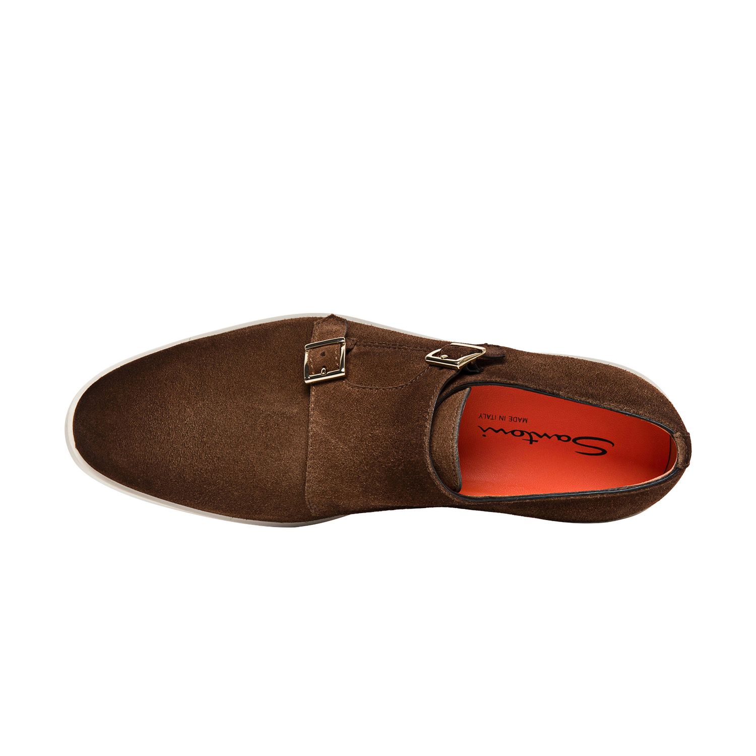 Santoni Suede Bankable Monk Strap Buckle Shoes