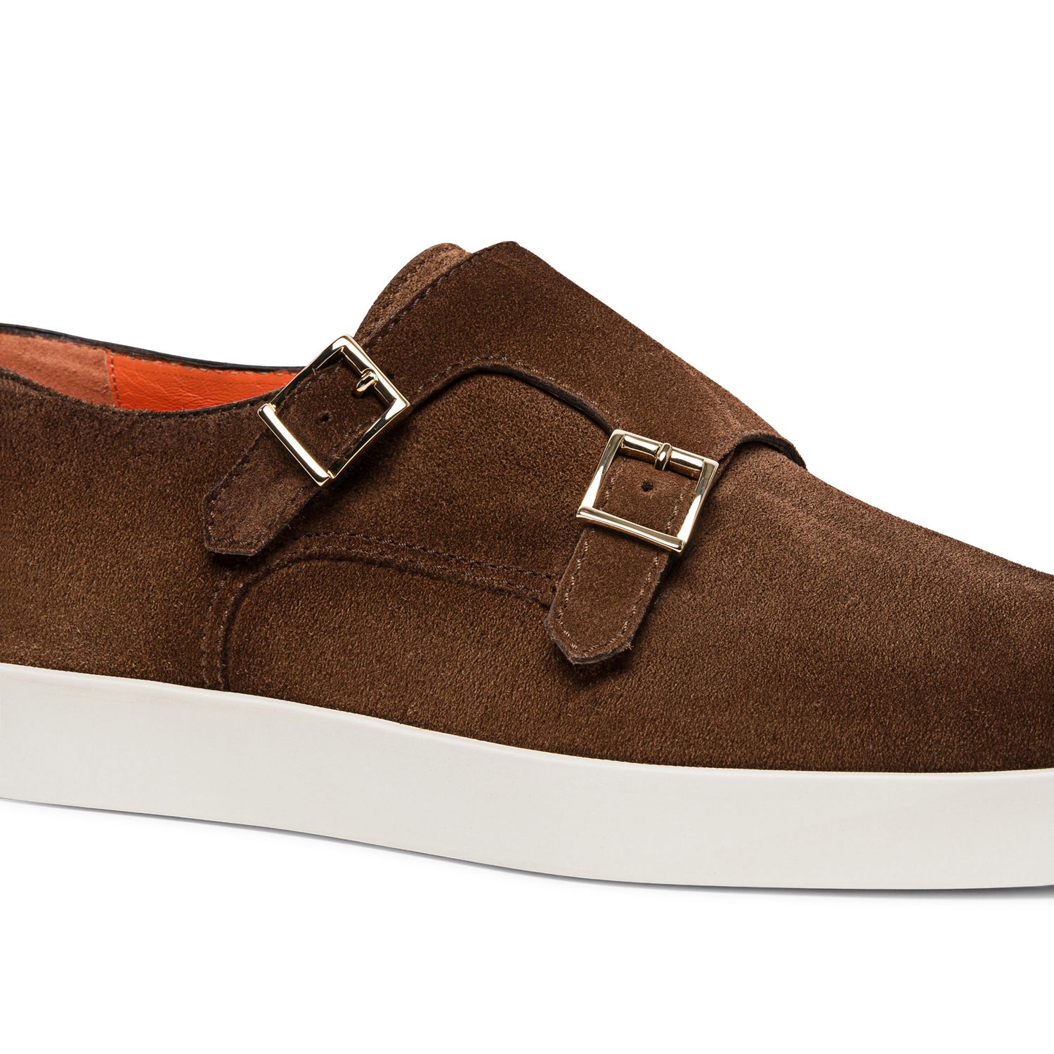 Santoni Suede Bankable Monk Strap Buckle Shoes