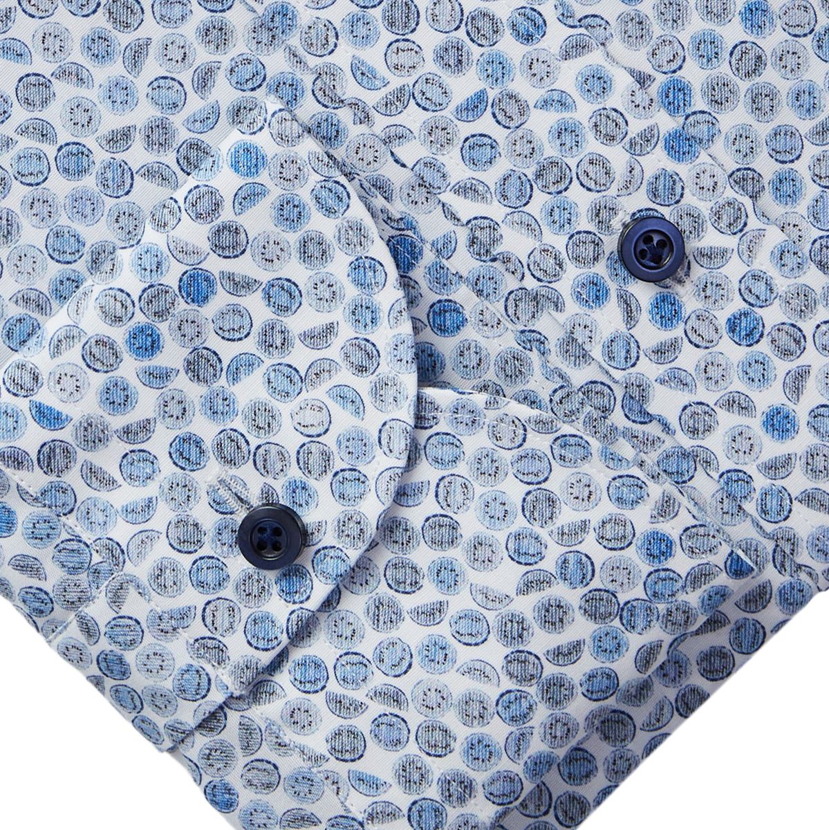 Emanuel Berg Modern Fit Two-Tone Circle Print Poplin 4Flex Shirt