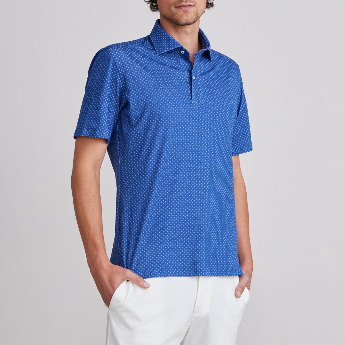 Emanuel Berg Modern Fit Printed 4Flex Polo Shirt