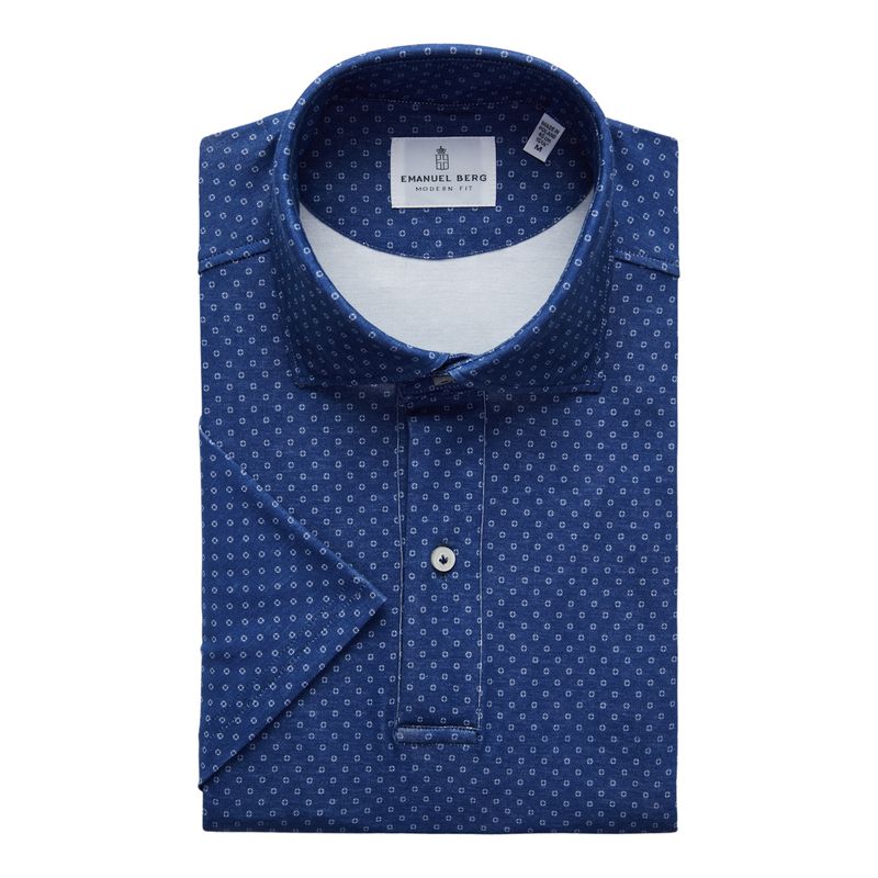 Emanuel Berg Modern Fit Printed 4Flex Polo Shirt