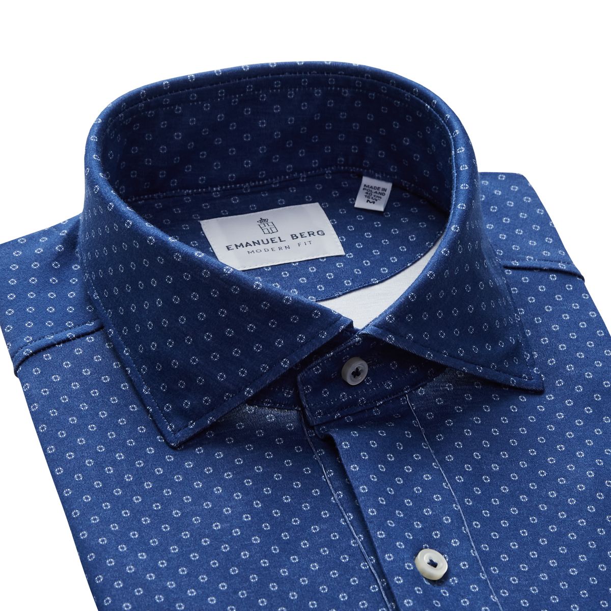 Emanuel Berg Modern Fit Printed 4Flex Polo Shirt