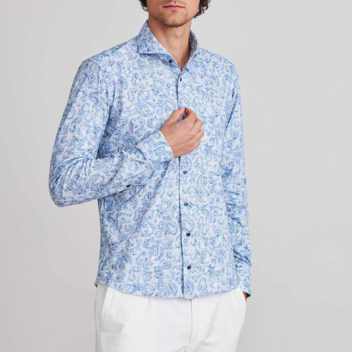 Emanuel Berg Modern Fit Dusty Paisley 4Flex Shirt