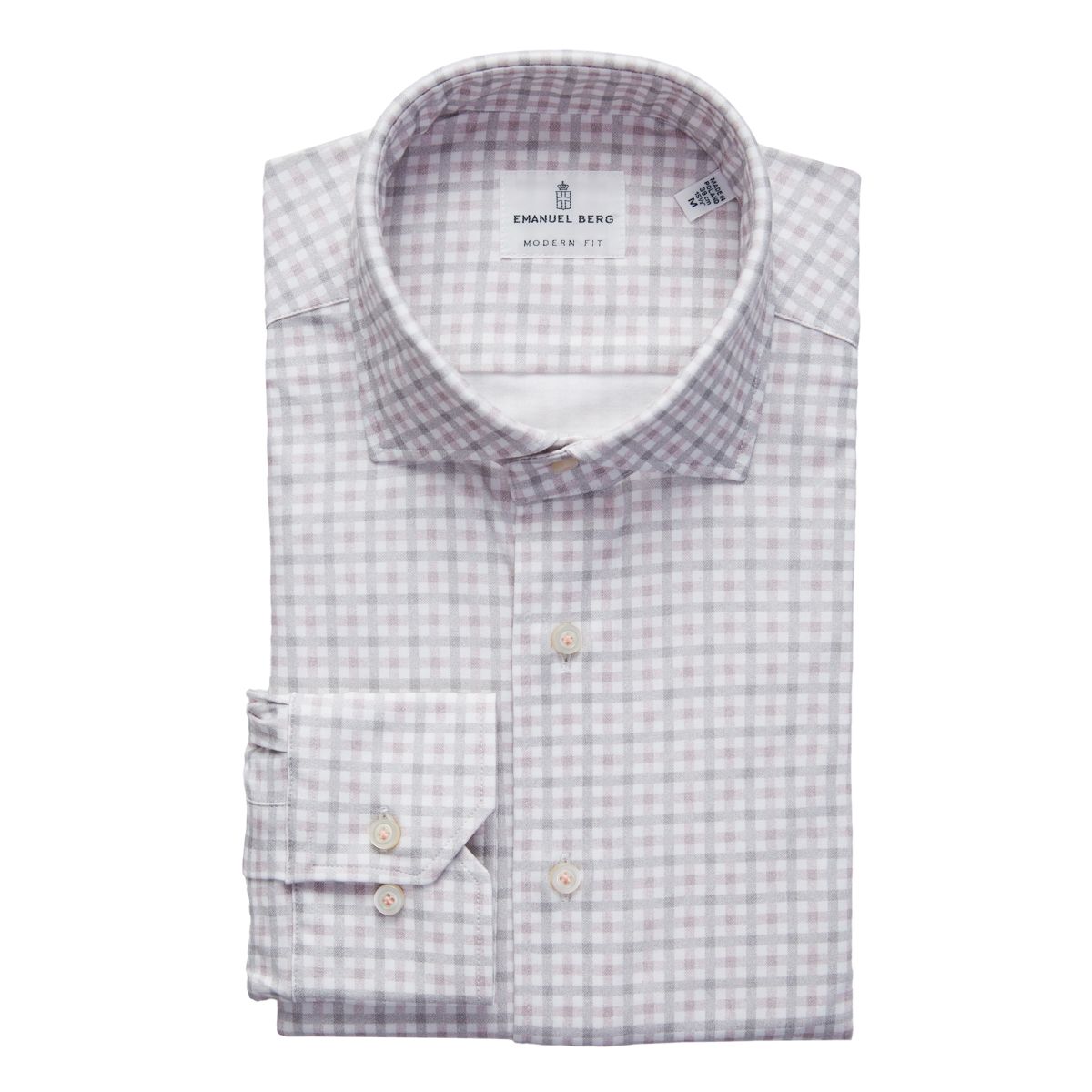 Emanuel Berg Modern Fit Check Print 4Flex Shirt