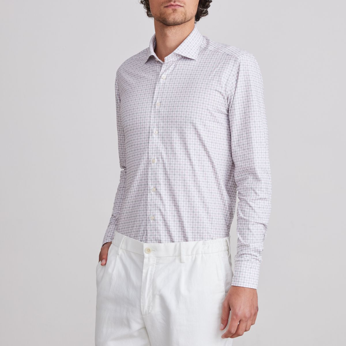 Emanuel Berg Modern Fit Check Print 4Flex Shirt