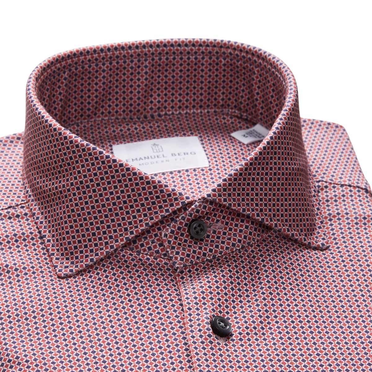 Emanuel Berg Modern Fit Micro Diamond Print 4Flex Shirt