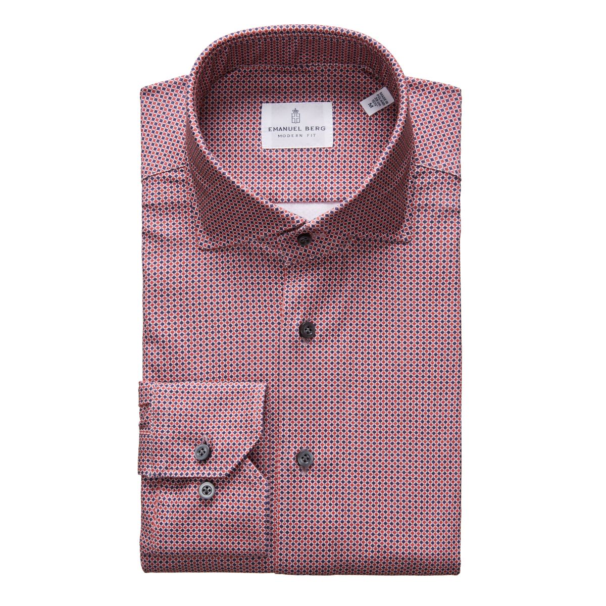Emanuel Berg Modern Fit Micro Diamond Print 4Flex Shirt