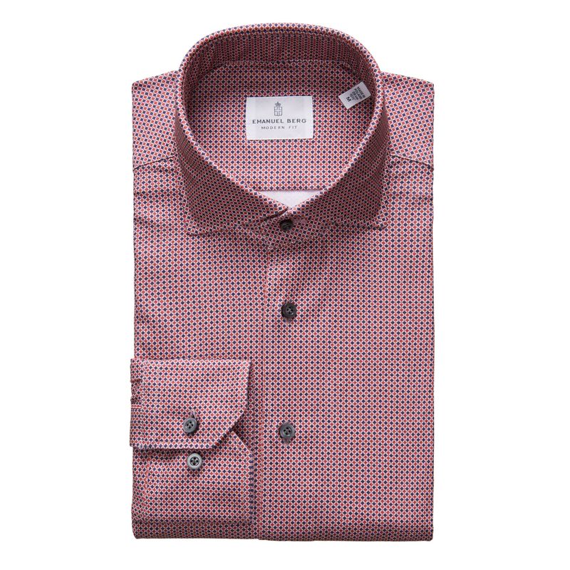 Emanuel Berg Modern Fit Micro Diamond Print 4Flex Shirt