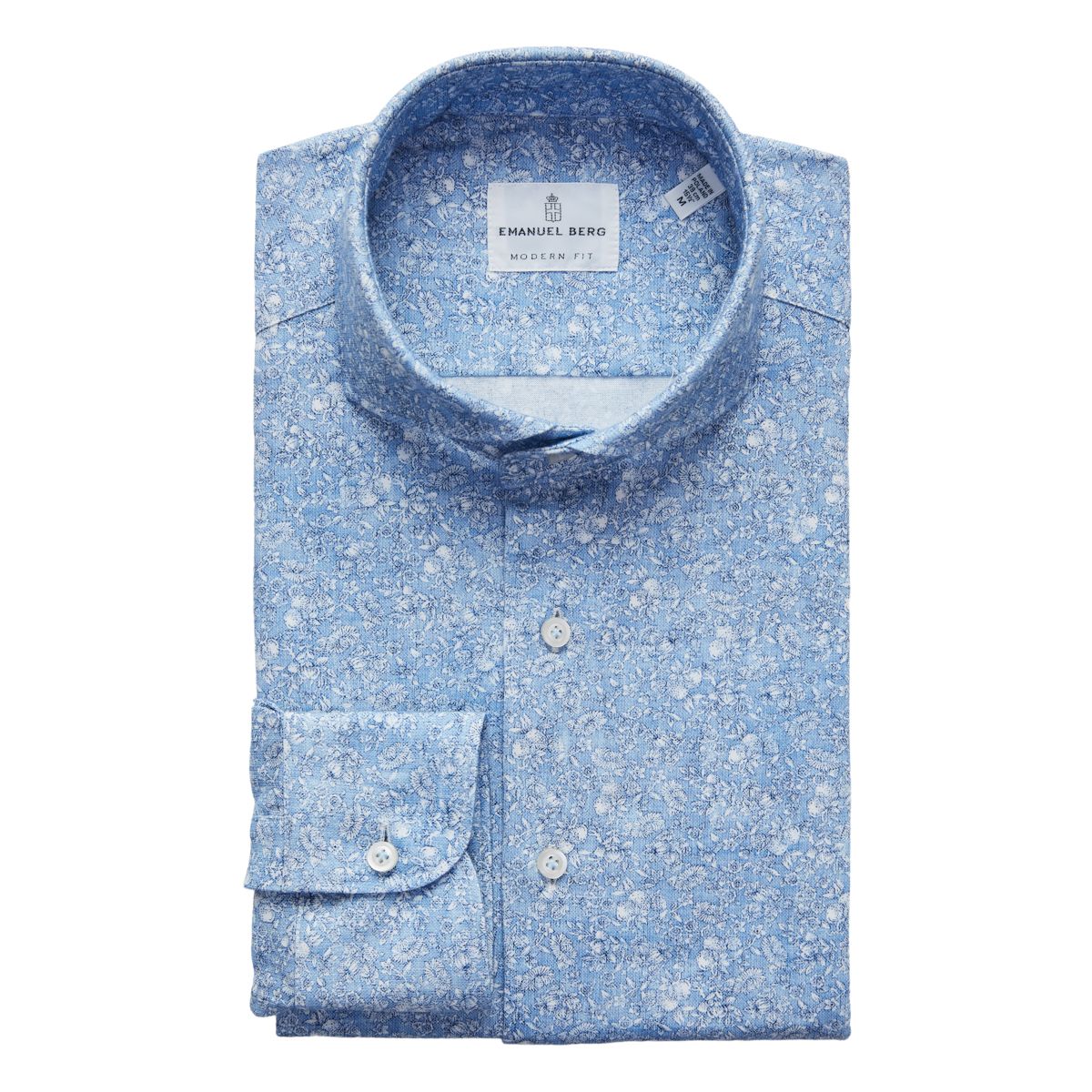 Emanuel Berg Modern Fit Floral Print 4Flex Shirt