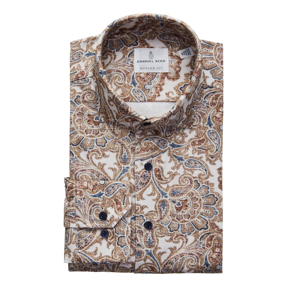 Emanuel Berg Modern Fit Large Paisley 4Flex Shirt