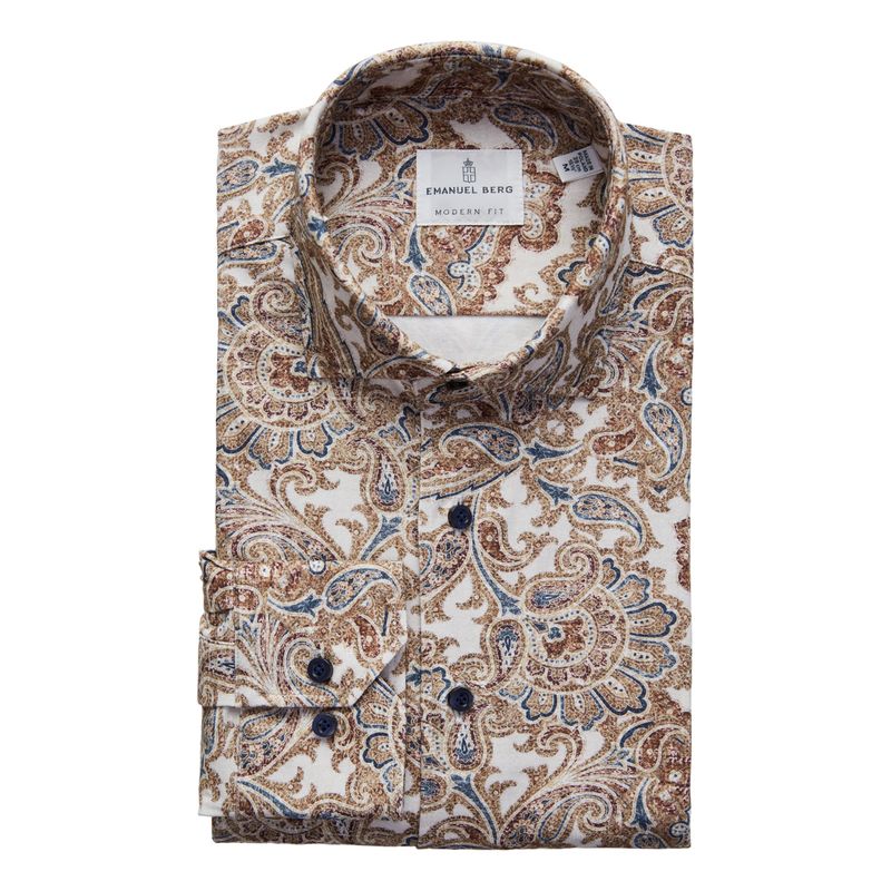 Emanuel Berg Modern Fit Large Paisley 4Flex Shirt