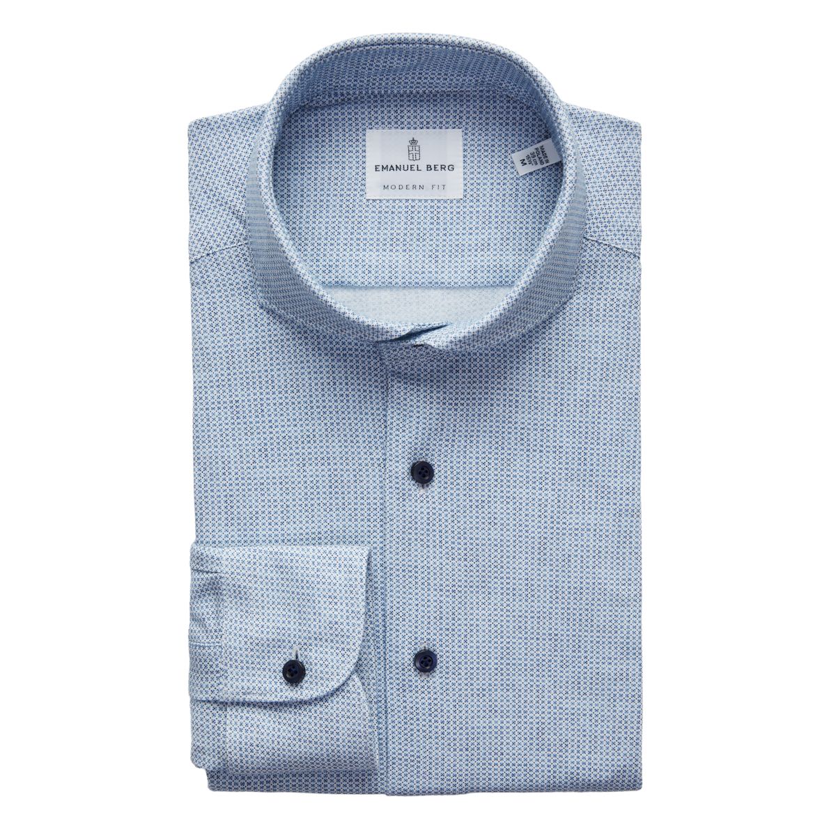 Emanuel Berg Modern Fit Box Print 4Flex Shirt