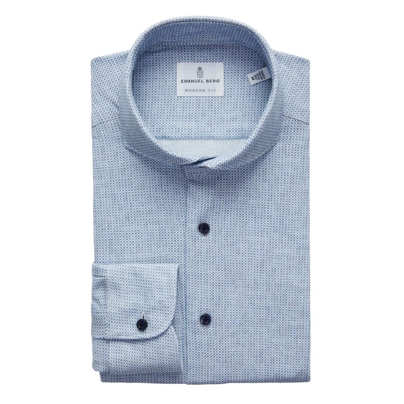 Emanuel Berg Modern Fit Box Print 4Flex Shirt