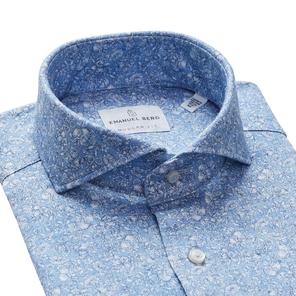 Emanuel Berg Modern Fit Floral Print 4Flex Shirt