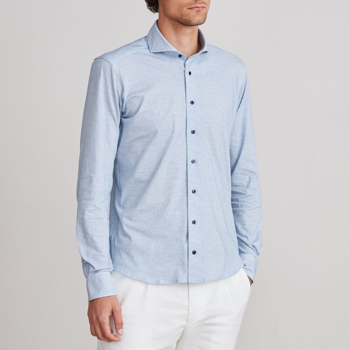 Emanuel Berg Modern Fit Box Print 4Flex Shirt
