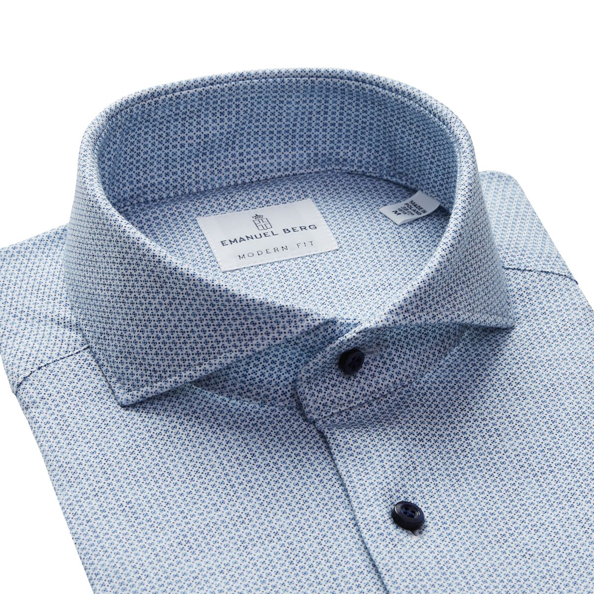 Emanuel Berg Modern Fit Box Print 4Flex Shirt