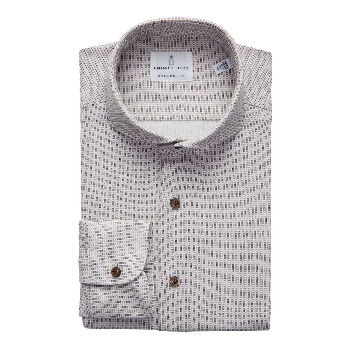 Emanuel Berg Modern Fit Box Print 4Flex Shirt