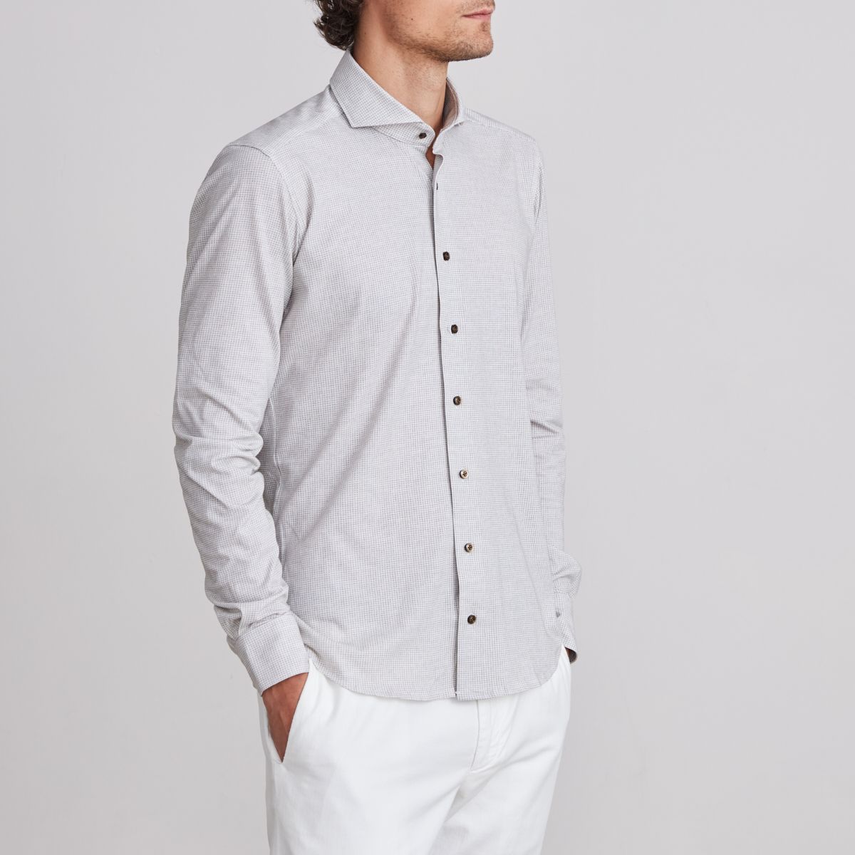 Emanuel Berg Modern Fit Box Print 4Flex Shirt