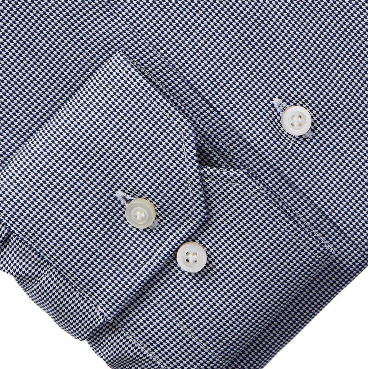 Emanuel Berg Modern Fit Houndstooth Performance Yarn Dress Shirt