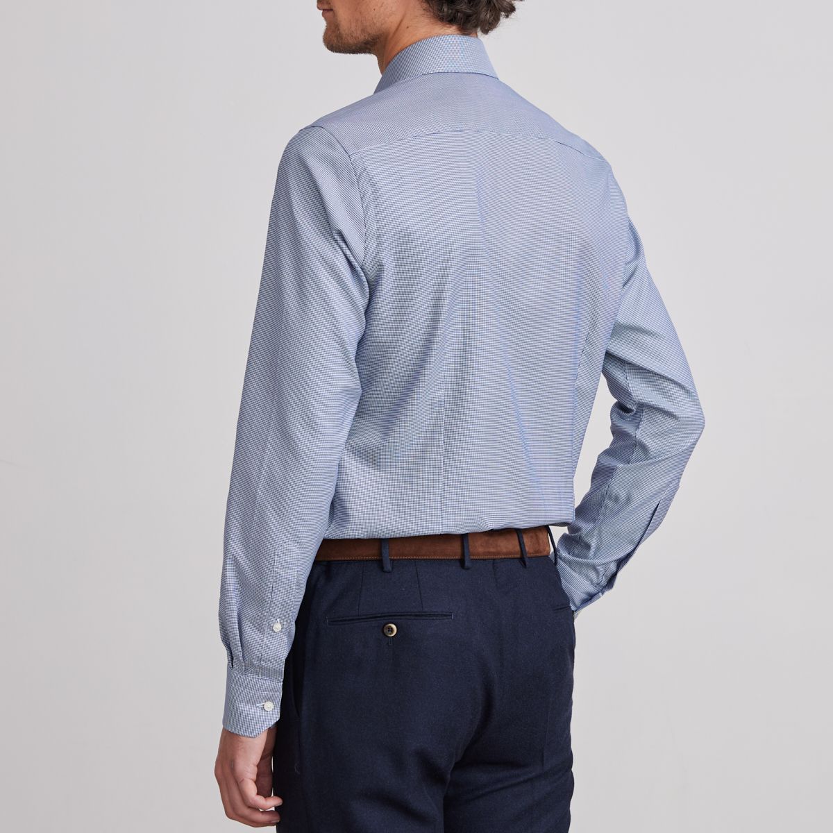 Emanuel Berg Modern Fit Houndstooth Performance Yarn Dress Shirt
