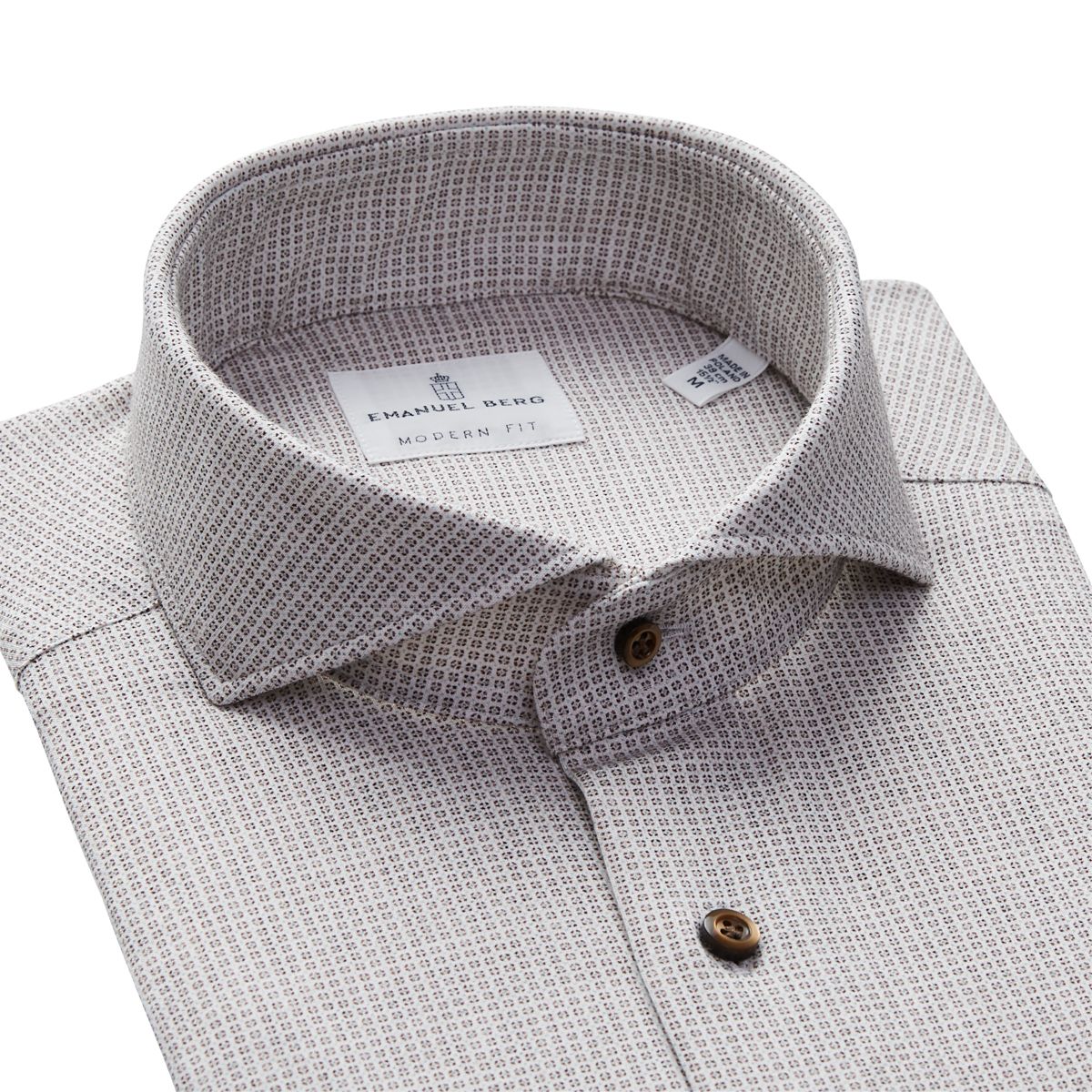 Emanuel Berg Modern Fit Box Print 4Flex Shirt