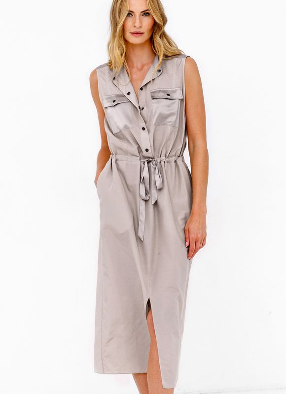 Go Silk Utility Shirtdress