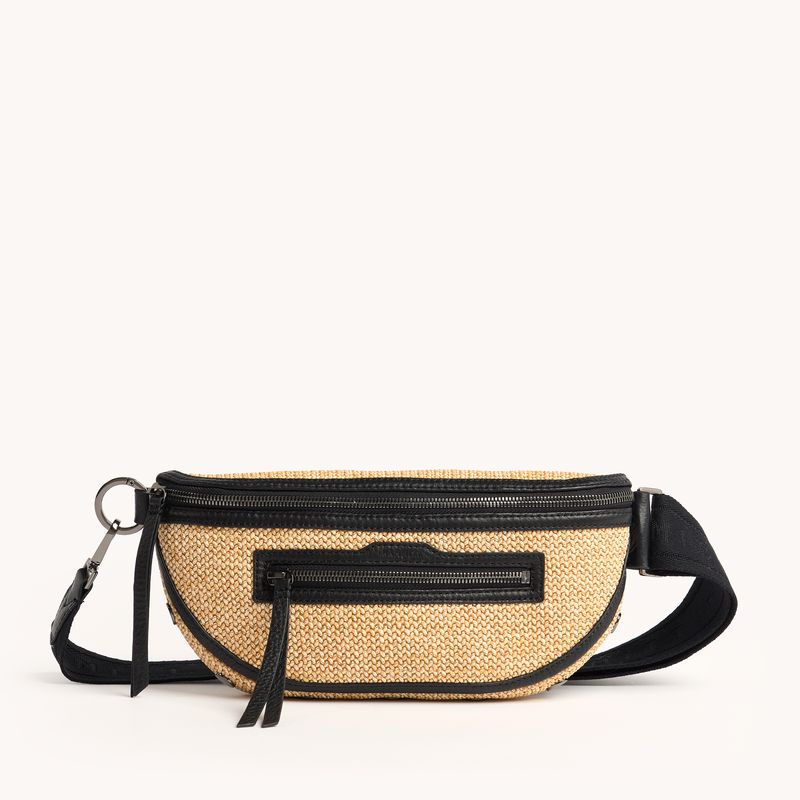Hammitt Charles Crossbody Med Bag Chaparral Raffia/Gunmetal
