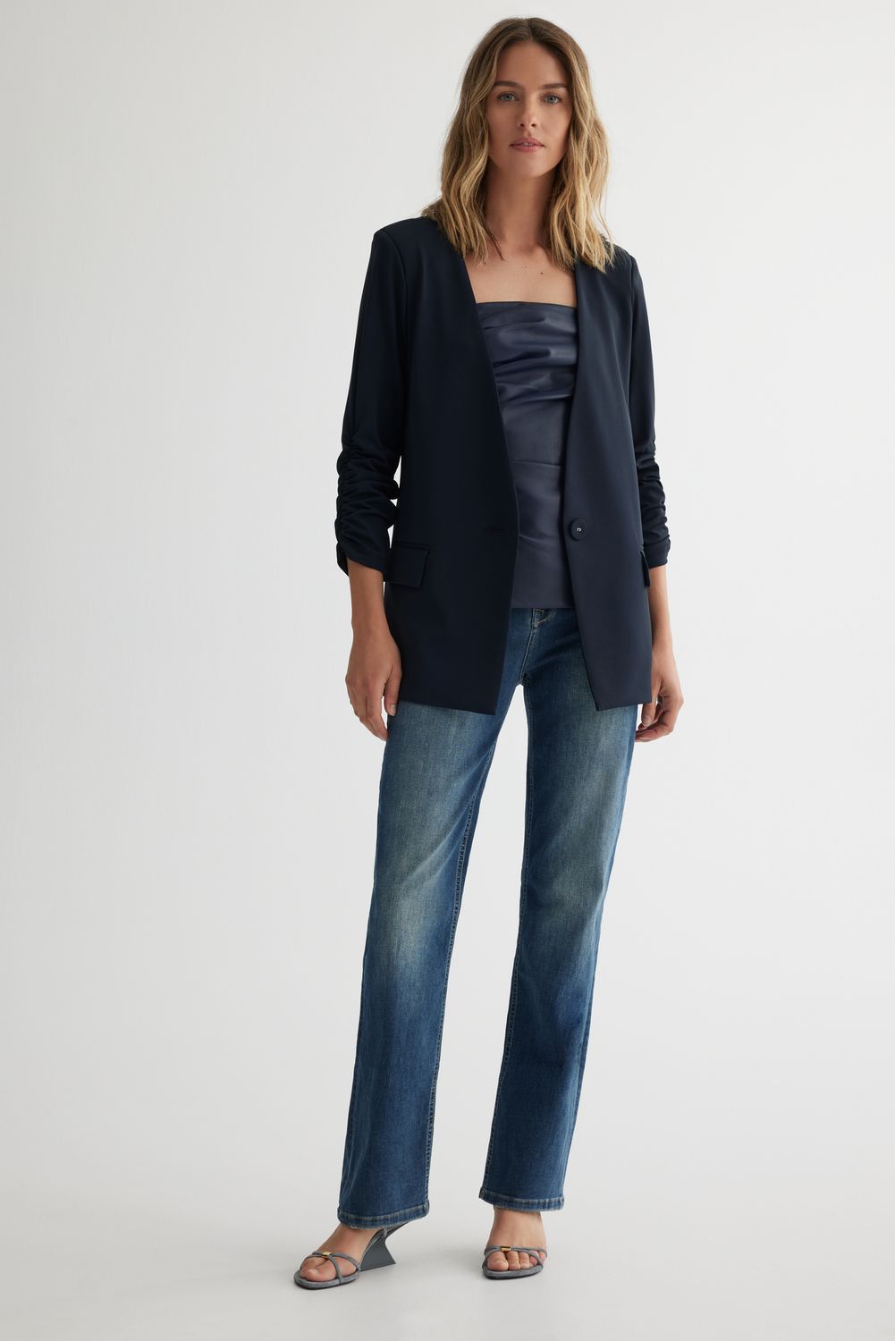 Iris Setlakwe Single Button No Collar Jacket