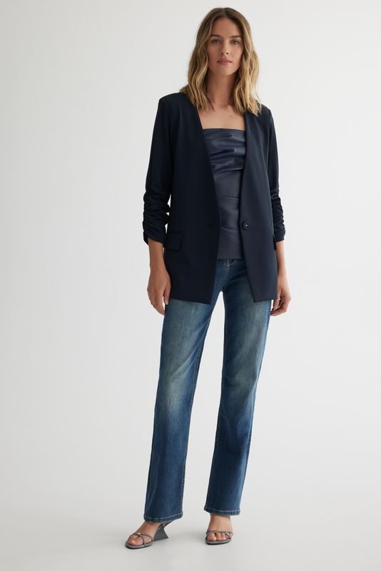 Iris Setlakwe Single Button No Collar Jacket