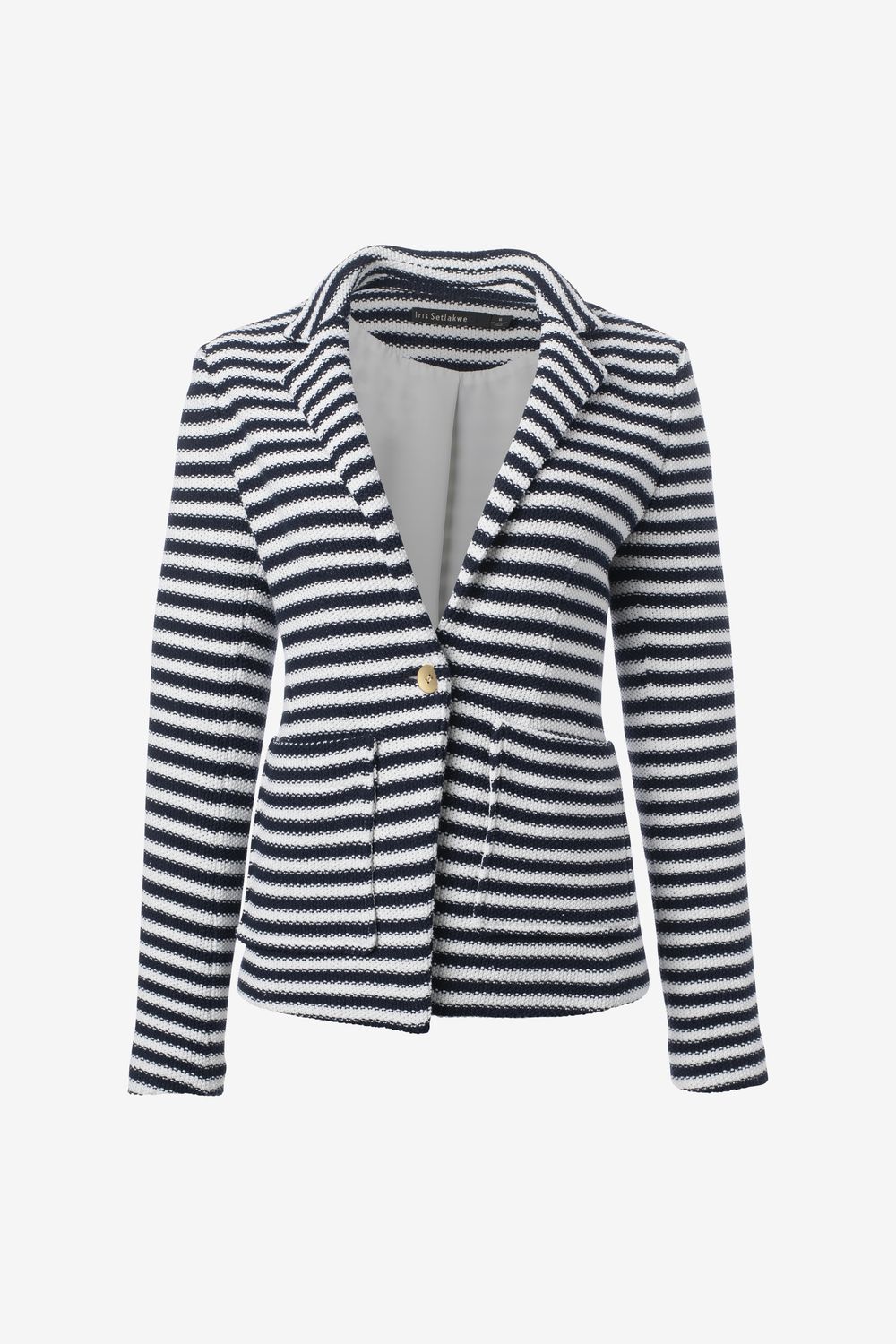 Iris Setlakwe Bar Stripe Notch Collar Jacket W/ Patch Pocket