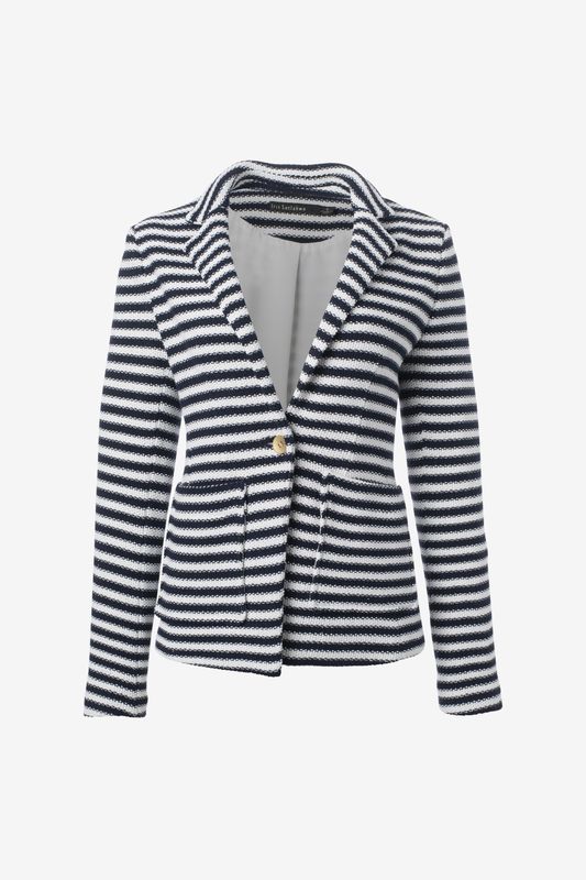 Iris Setlakwe Bar Stripe Notch Collar Jacket W/ Patch Pocket