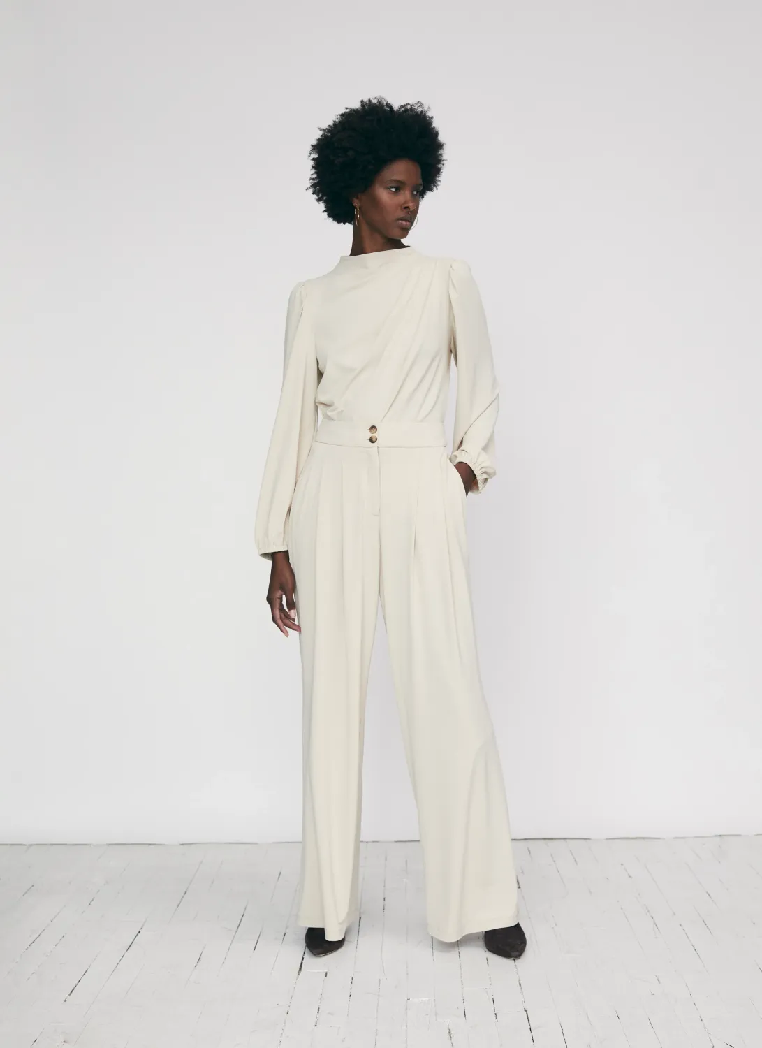 Iris Setlakwe Wide Leg Pleated Trousers