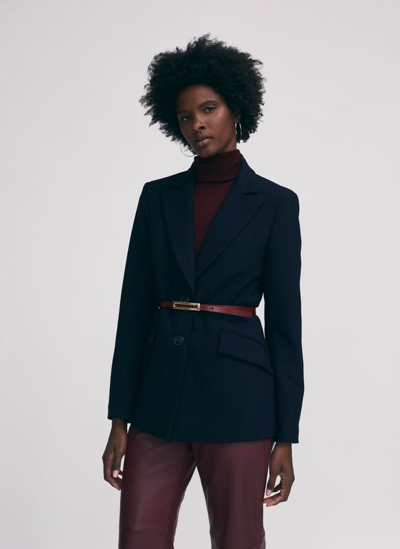 Iris Setlakwe Pinstripe Semi-Fitted Jacket