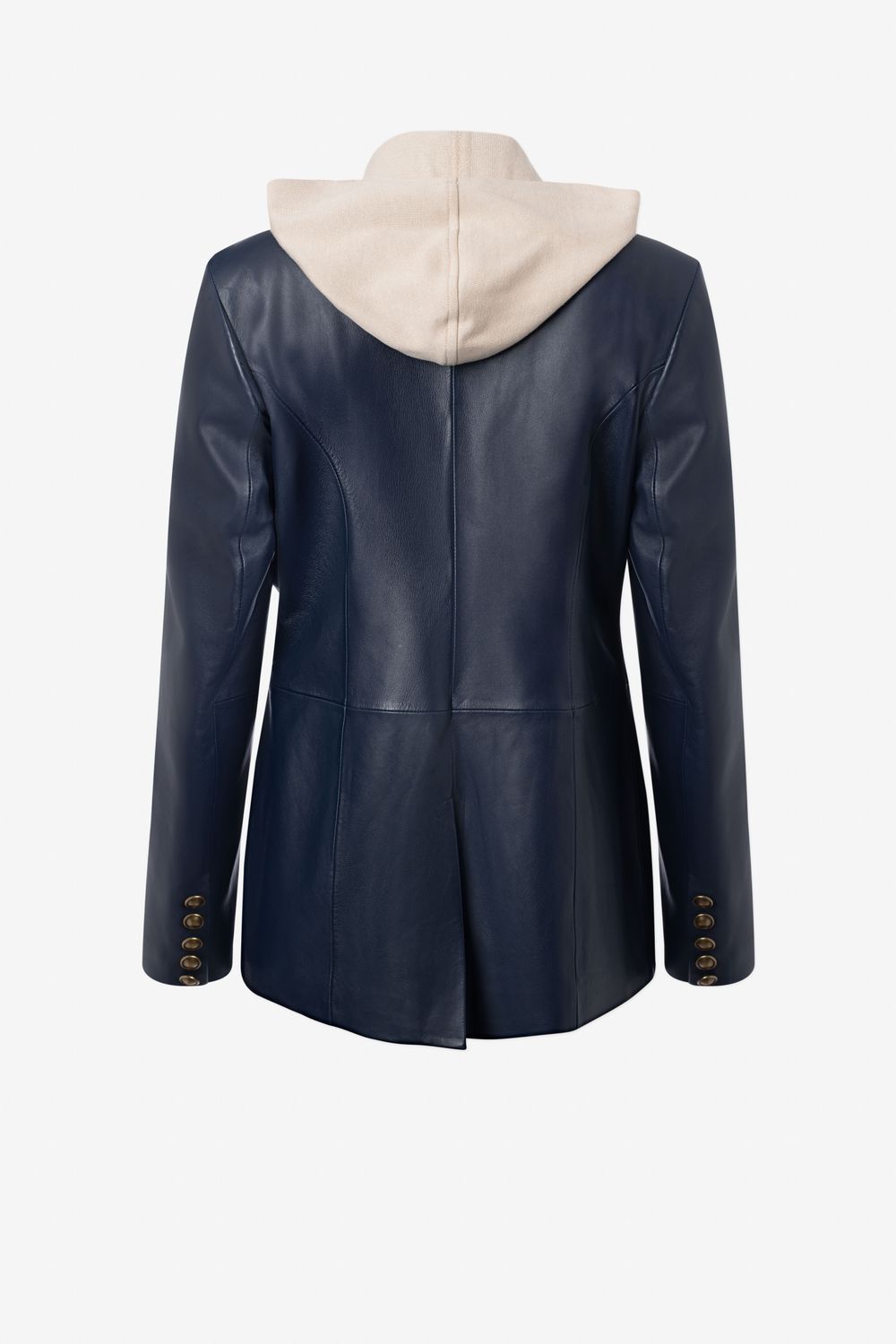 Iris Setlakwe Leather Single Button Jacket With Hoodie