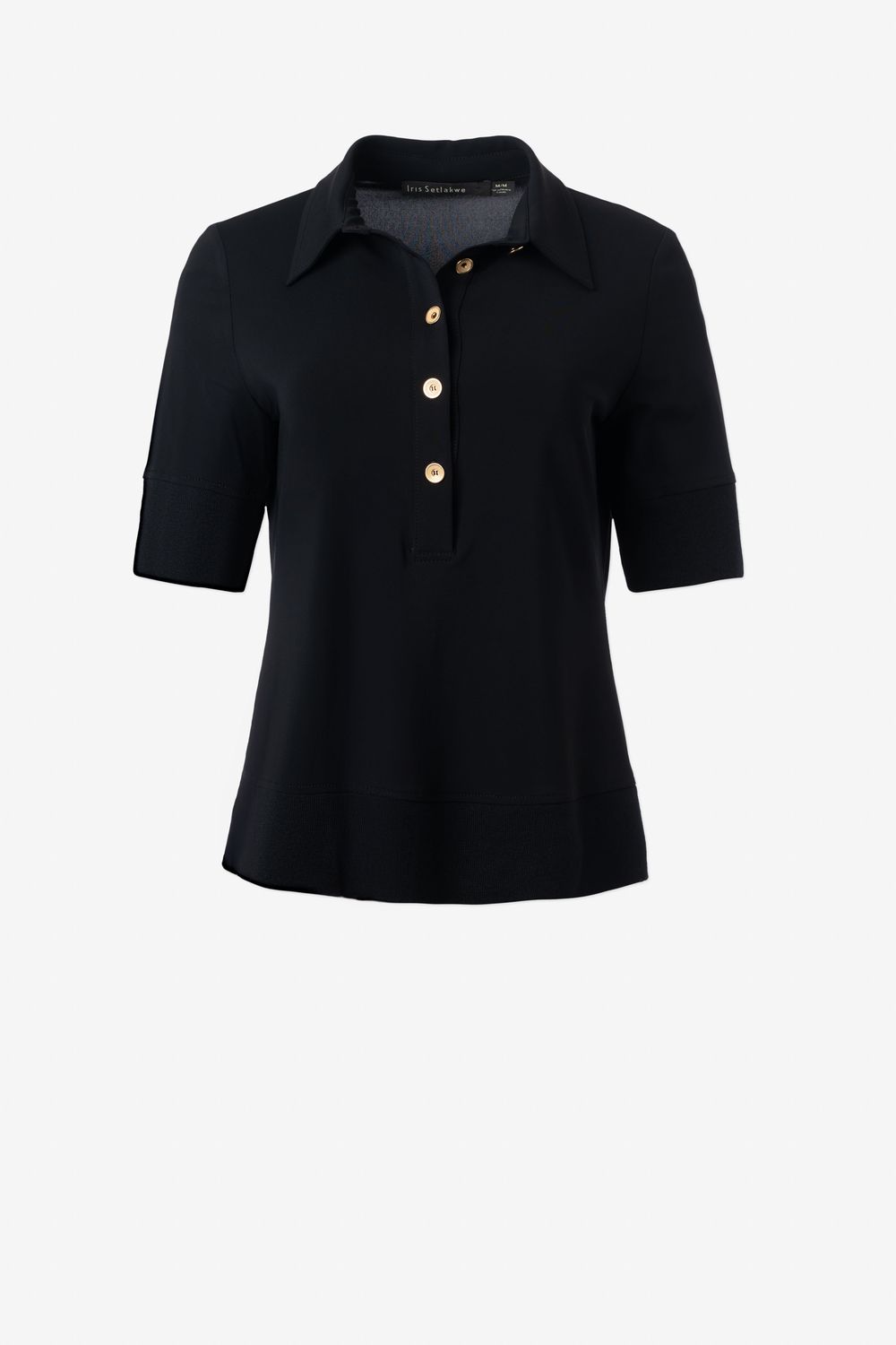 Iris Setlakwe Matte Jersey Polo W/ Solid Rib