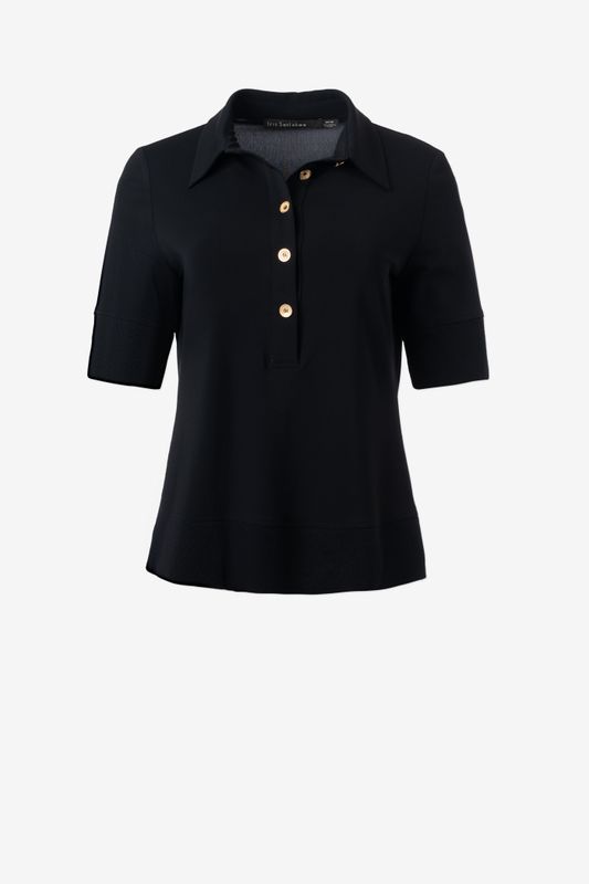Iris Setlakwe Matte Jersey Polo W/ Solid Rib