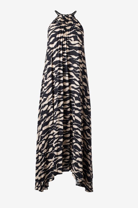 Iris Setlakwe Halter Top Long Pleated Dress