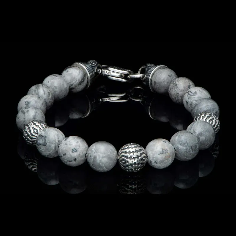 William Henry Seaside Silver Agate Bracelet