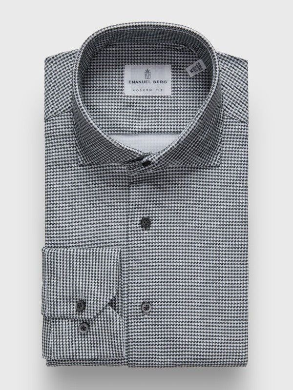 Emanuel Berg Modern Fit Stretch Knit Print 4Flex Shirt