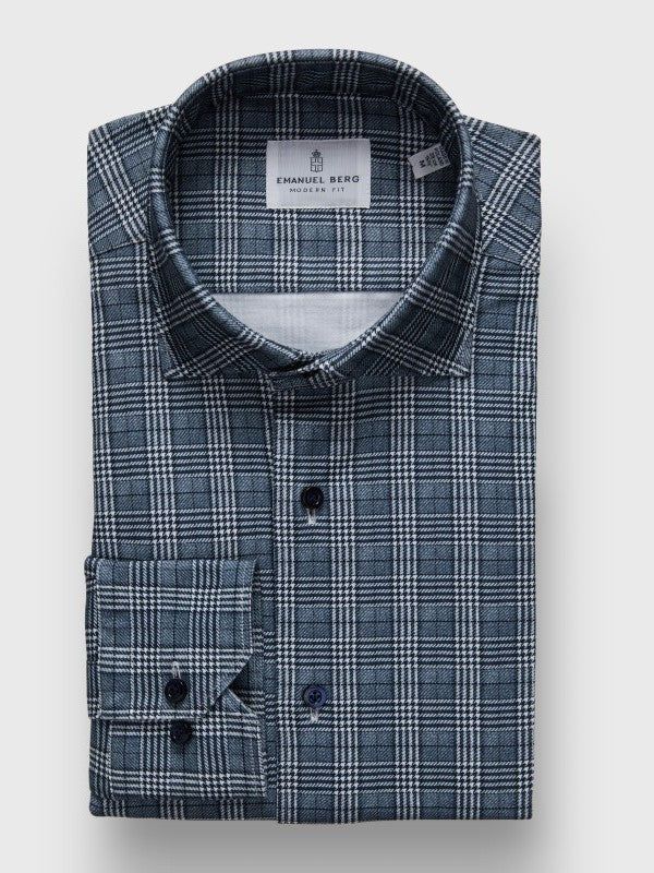 Emanuel Berg Modern Fit Plaid 4Flex Shirt