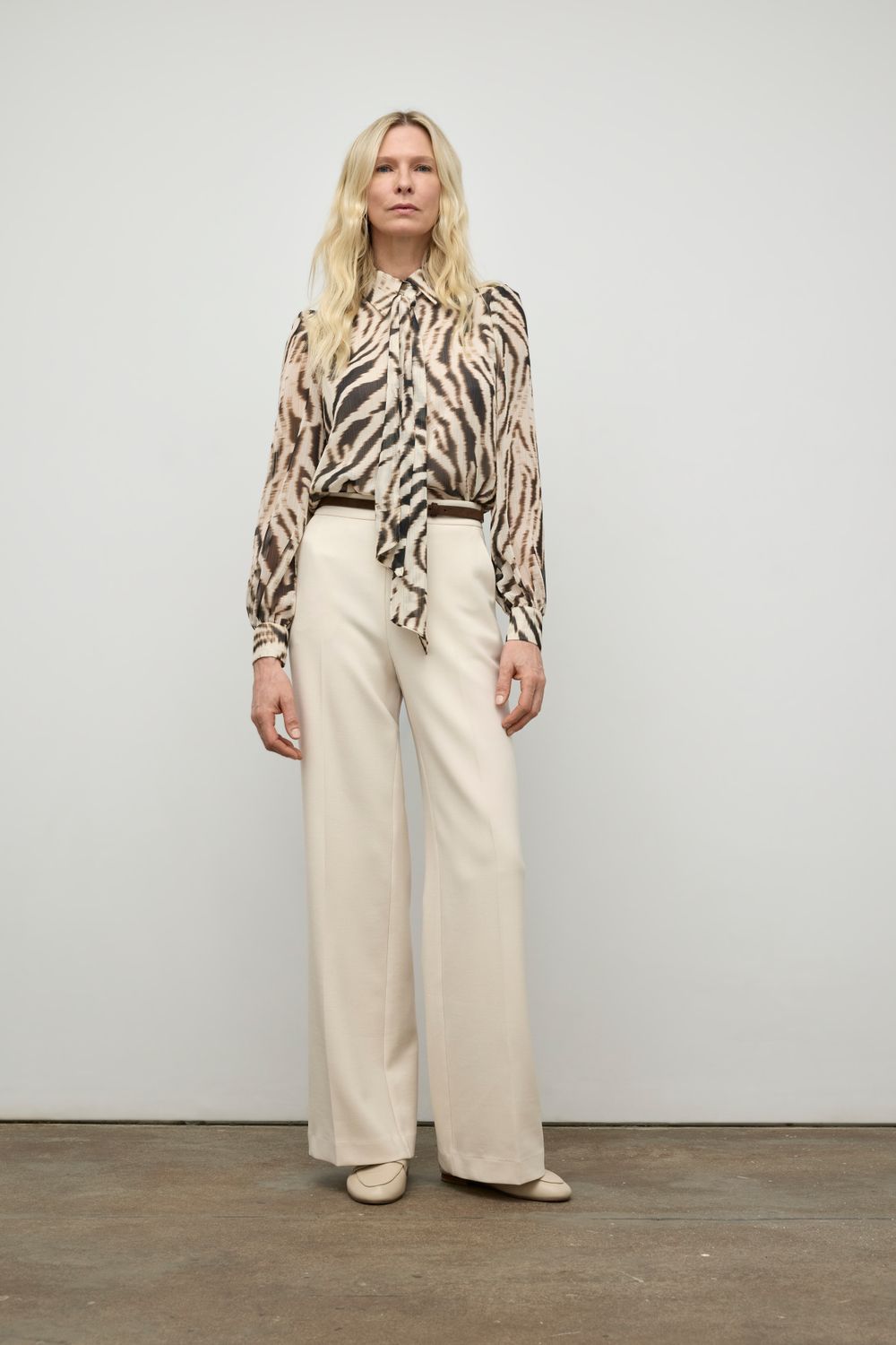 Iris Setlakwe Printed Blouse w/ Detachable Scarf