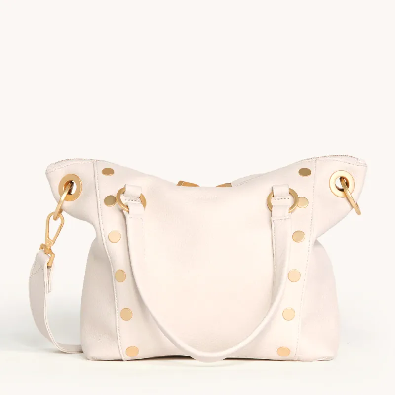 Hammitt Daniel Med Shoulder Bag Calla Lily White/Brushed Gold