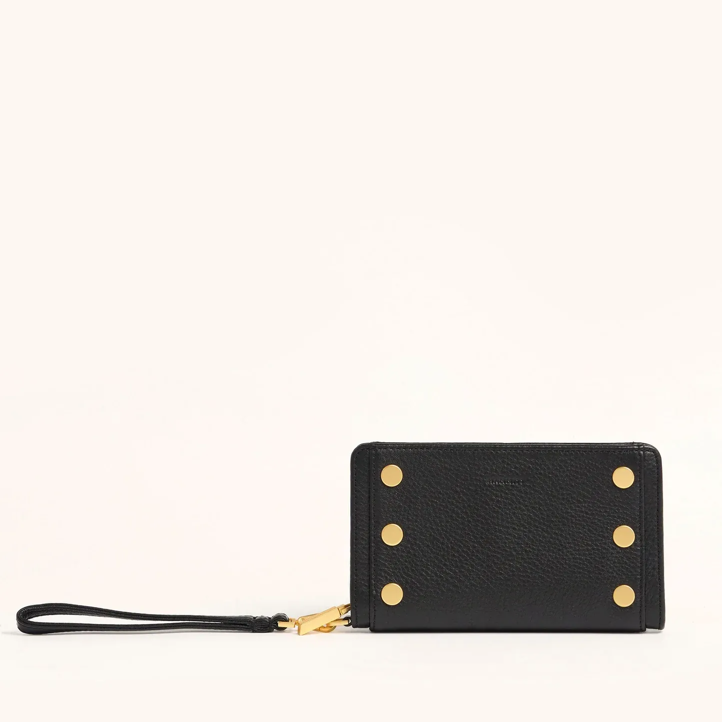 Hammitt Bryant Wallet Black/Brushed Gold Red Zip