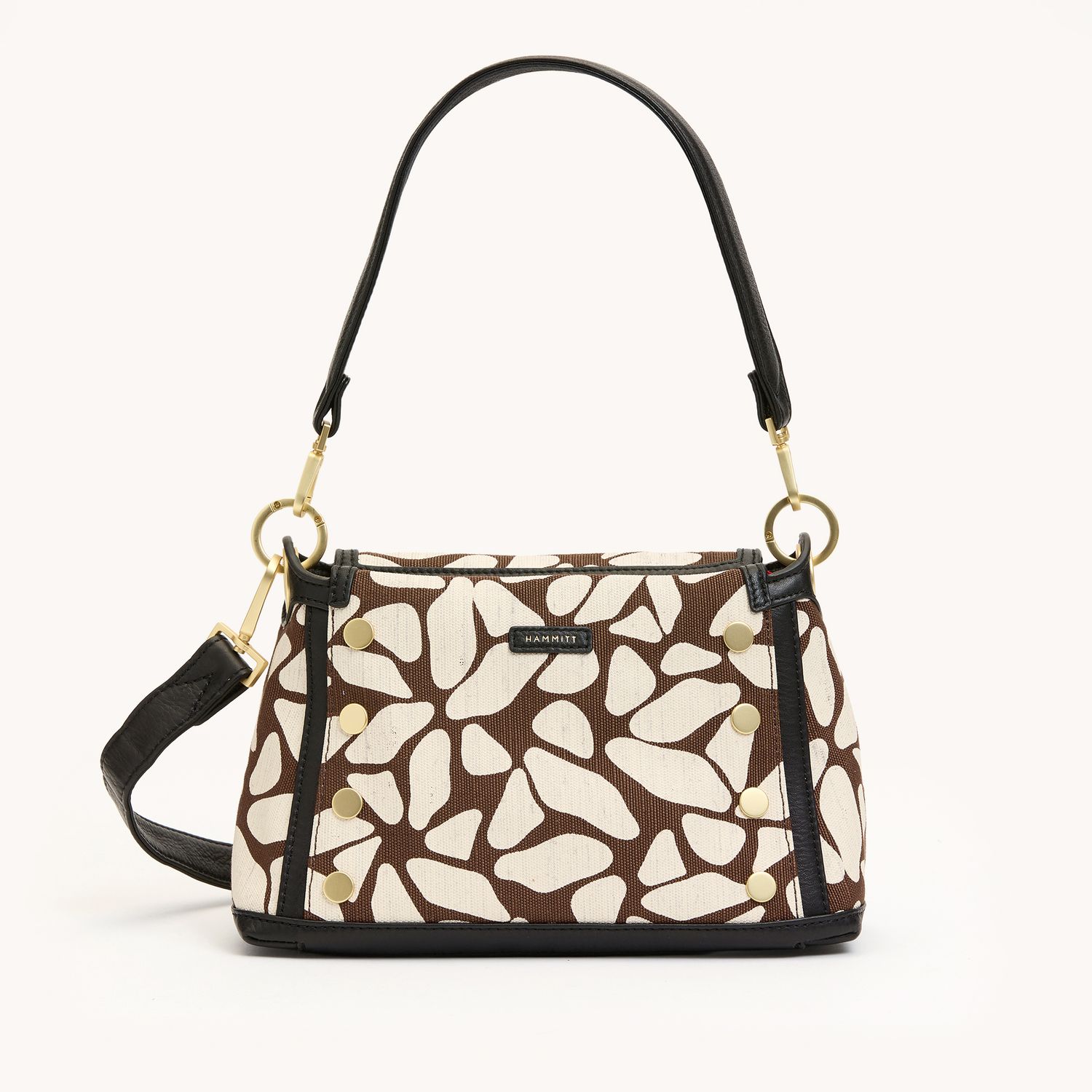 Hammitt Bryant Med Shoulder Bag Giraffe/Brushed Gold Red Zip