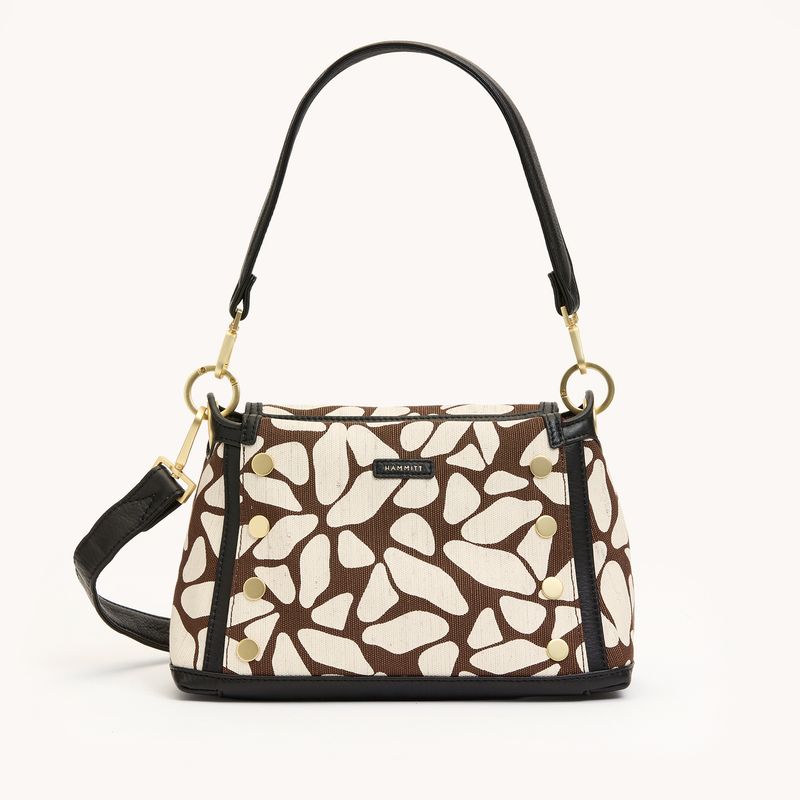 Hammitt Bryant Med Shoulder Bag Giraffe/Brushed Gold Red Zip